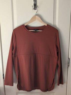 Nursing Queen Long Sleeve Crewneck Top — Burnt Orange